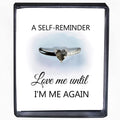 Love Me Until I'm Me Again Black Heart-Cut Half Enamel Ring