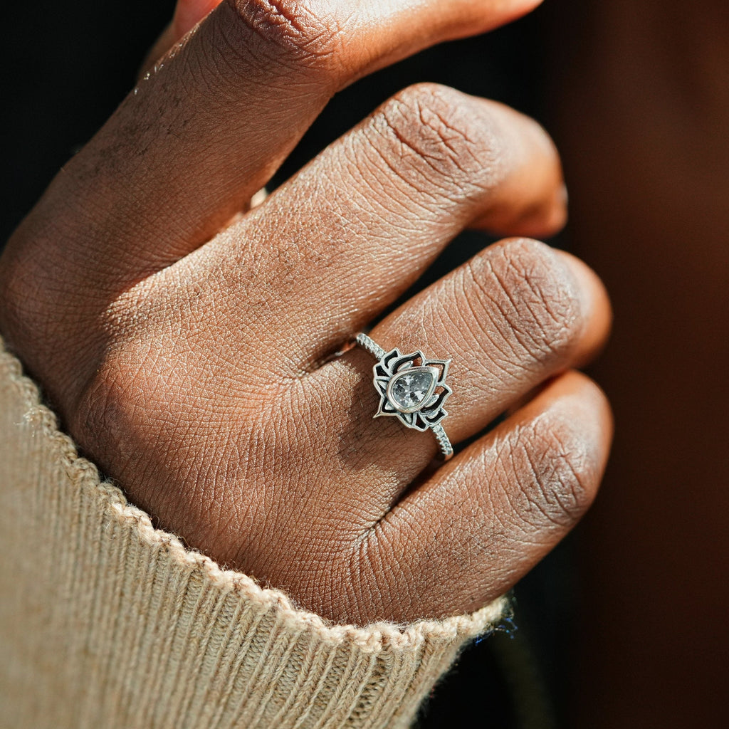 Silver Lotus Ring