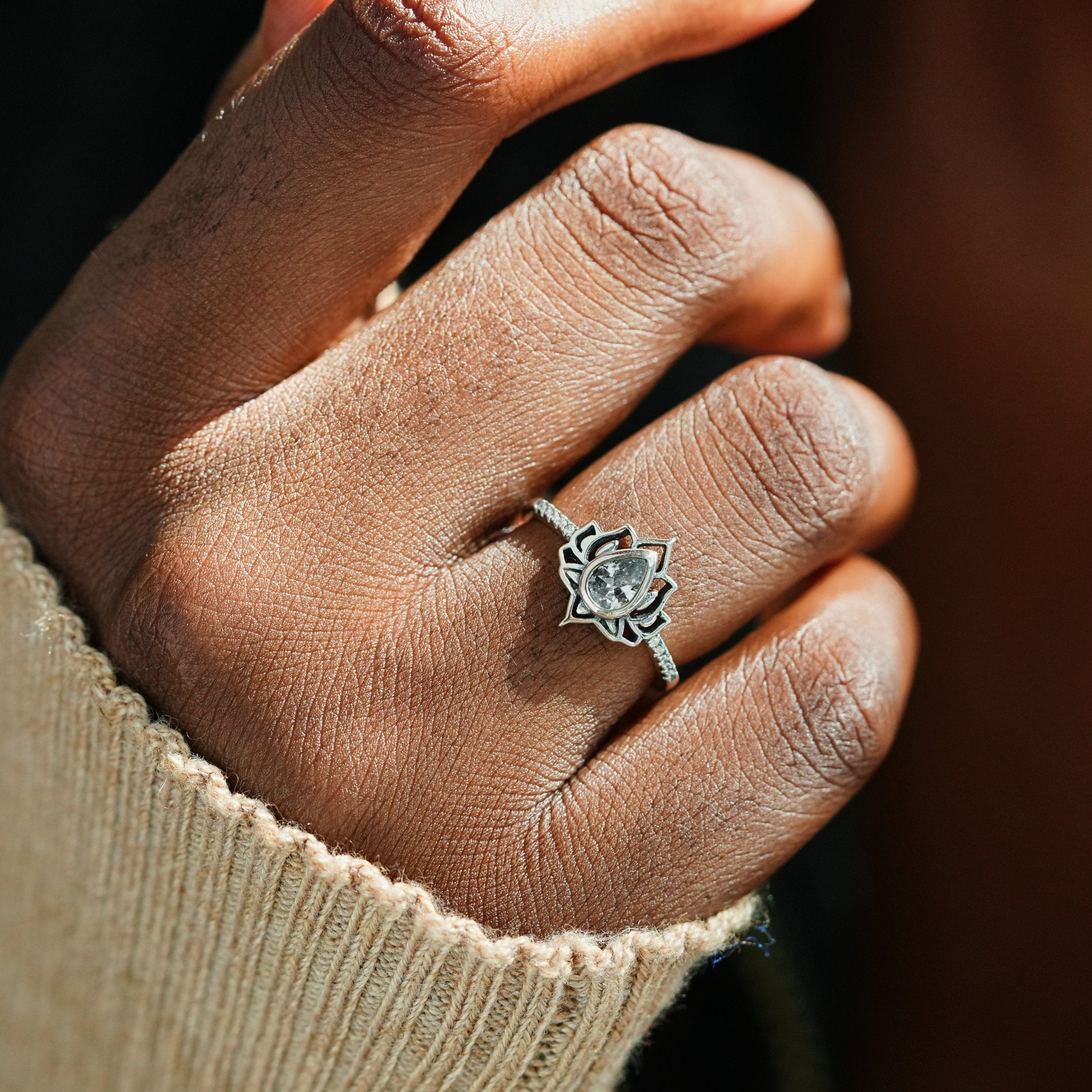 Silver Lotus Ring